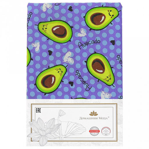 Шторы для кухни, 2шт 148х160см "Авокадо, вид 2/2", на шторной ленте, рогожка (хлопок 100%) 171г/м2, упаковка классическая, пакет ПВХ 32х41см, "Домашняя мода" (Россия)