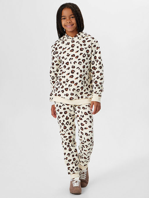 Комплект для девочек бежевый с принтом