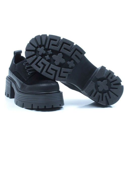 03-C1806-3 BLACK Полуботинки женские (натуральная замша)