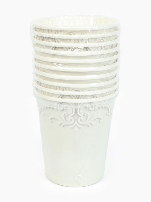 Цена за 10 шт. Стакан одноразовый бумажный «Керамика, узоры», 250 мл