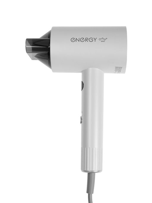Фен Energy EN-856, 1600 Вт, 2 скорости, 3 температурных режима, ионизация, дисплей, белый