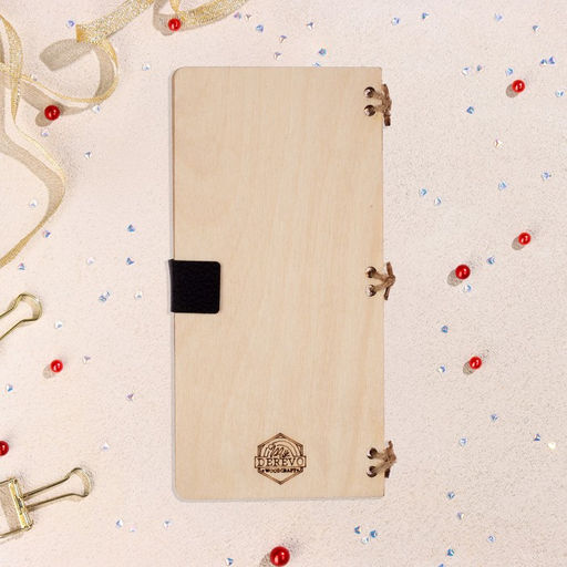 Конверт деревянный С Днём Рождения! ручная работа, светлый, зайчик, 16,5х8 см - Simaland фото 4