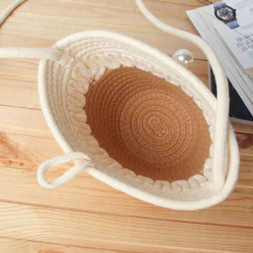 Сумка плетеная 21x15x9 / DW-11 /уп 100/коричнево-бежевая - Галеонтрейд фото 5