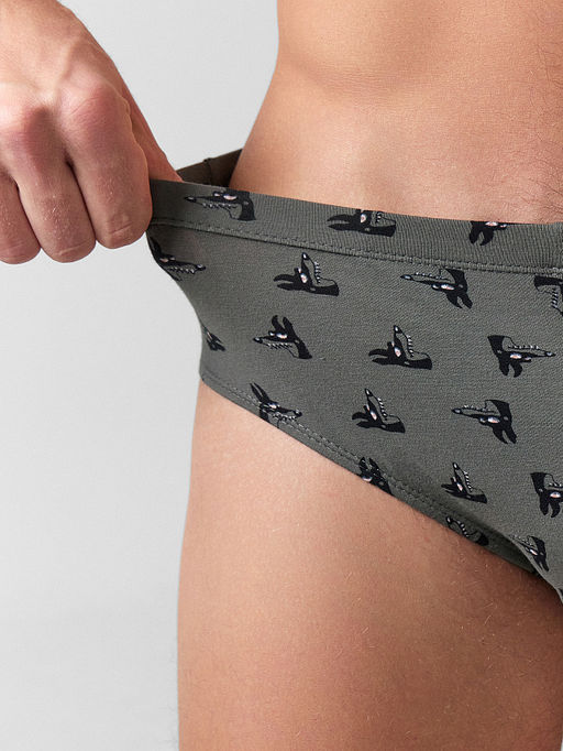 Цена за 2 штуки! Трусы плавки мужские серые с принтом - Mark formelle фото 4