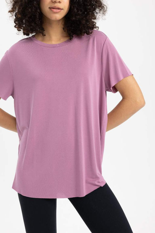 DeFactoFit Oversize модальная спортивная футболка с круглым вырезом и короткими рукавами  фото 7
