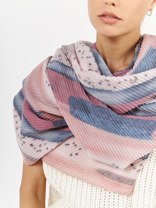 Большой, мягкий, тонкий и очень нежный двусторонний палантин с рисунком - Tantino фото 11