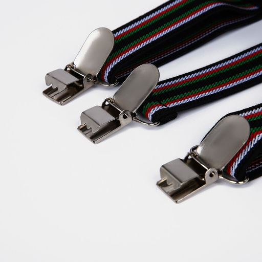 Подтяжки детские, ширина 2.5 см, цвет чёрный/белый/красный/зелёный - Simaland фото 3