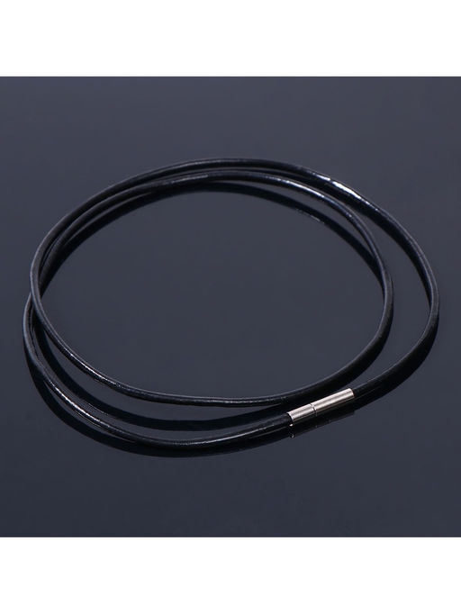 Цена за 10 шт. Шнурок кожаный d=1.5 мм, 55 см, чёрный