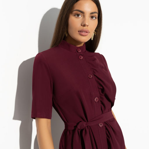 Платье Счастье свободы (bordo с поясом) - Charutti фото 3