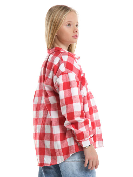 Рубашка в клетку UD 8043 красная клетка - Mini maxi фото 9