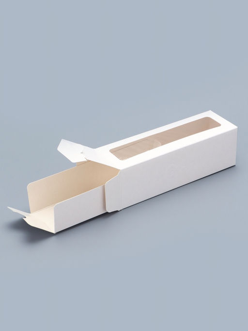 Цена за 5 шт. Коробка для макарун, с ложементом, белая 18 х 5,5 х 5,5 см