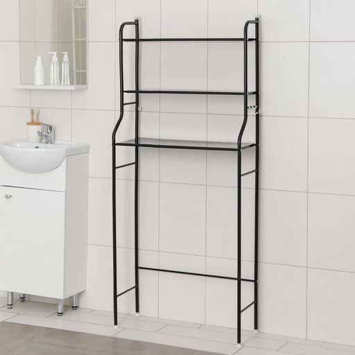 Стеллаж над стиральной машинкой, 65×25×152 см, чёрный