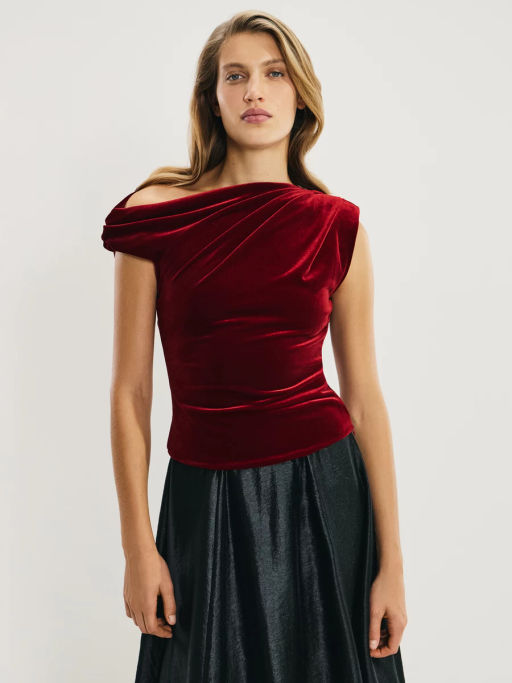 Асимметричный топ из бархата / Zarina