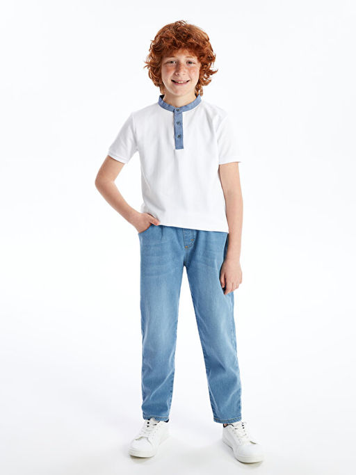 Beli Lastikli Rahat Kal?p Erkek ?ocuk Jean Pantolon - Waikiki фото 4