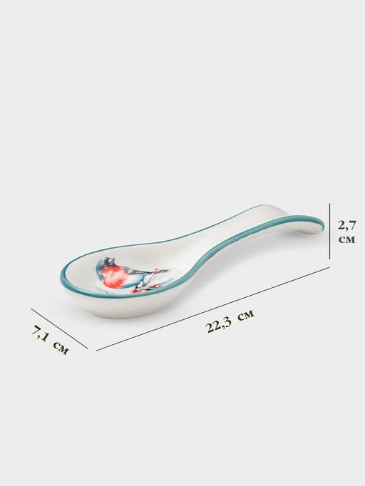 Подставка под ложку новогодняя Доляна «Зимний вечер», 22.3×7.1×2.7 см, доломит, белая