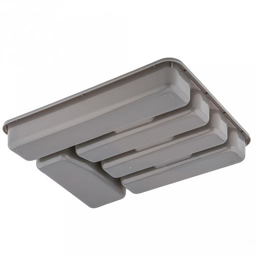 Лоток для столовых приборов пластмассовый 34х27х5см, темно-серый (Россия)