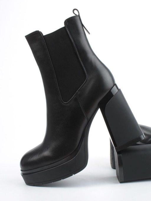 04-M3-1469 BLACK Ботильоны зимние женские (натуральная кожа, натуральный мех)