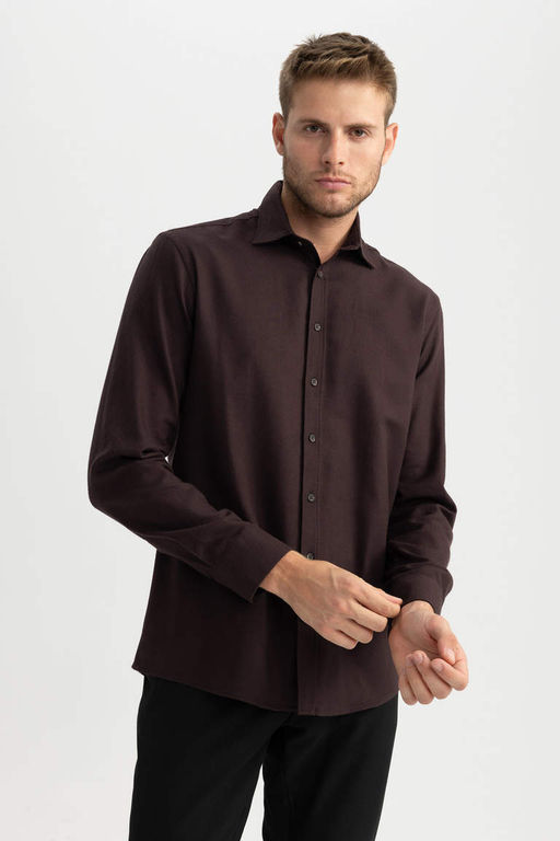 Фланелевая рубашка с длинным рукавом Modern Fit - Defacto фото 4