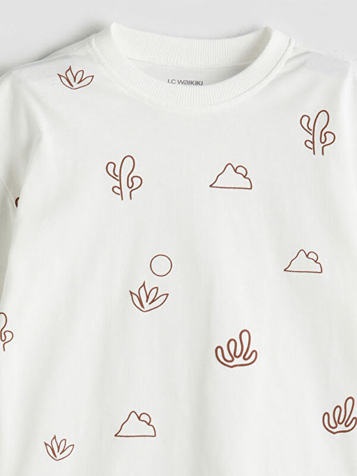 Bisiklet Yaka Bask?l? Erkek ?ocuk Ti??rt