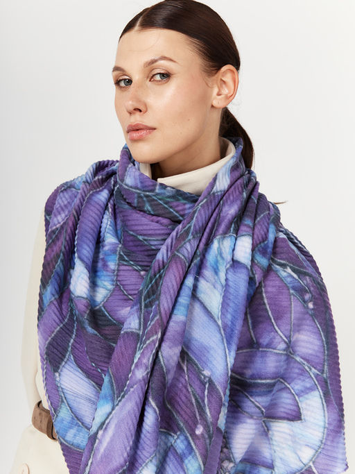 Большой, мягкий, тонкий и очень нежный двусторонний палантин с рисунком - Tantino фото 3