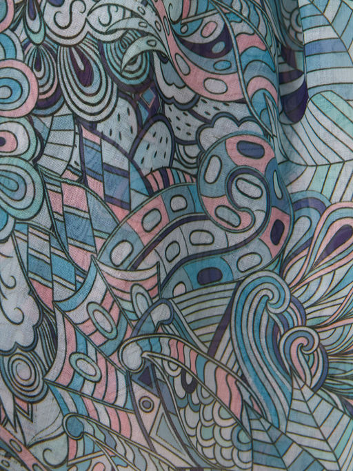 Большой, мягкий, тонкий и очень нежный двусторонний палантин с рисунком в стиле арт-деко - Tantino фото 5