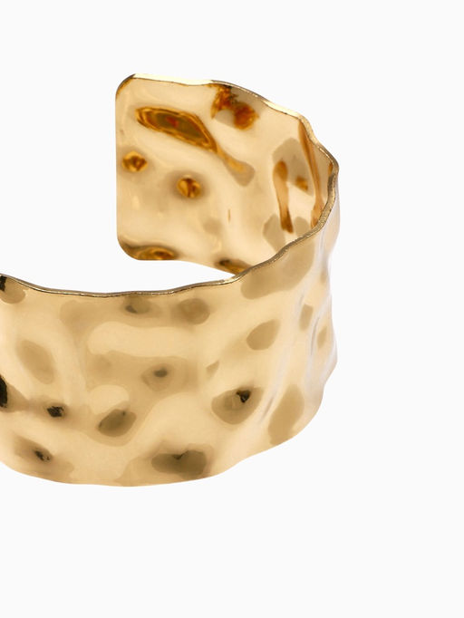 Браслет манжета «Мятый», цвет золото