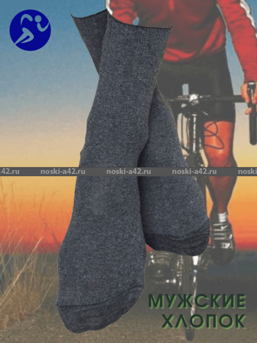 Цена за 10 пар. Пирамида носки мужские М-5 хлопок темно-серые 25  фото 5