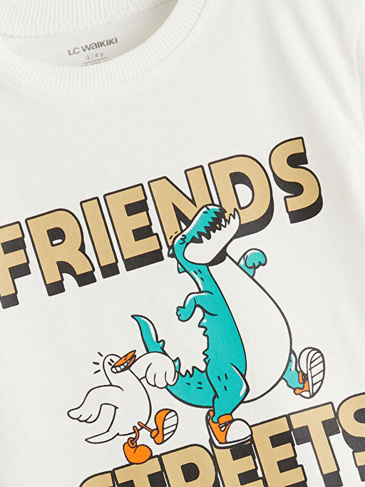 Regular Fit Bask?l? Erkek ?ocuk Ti??rt