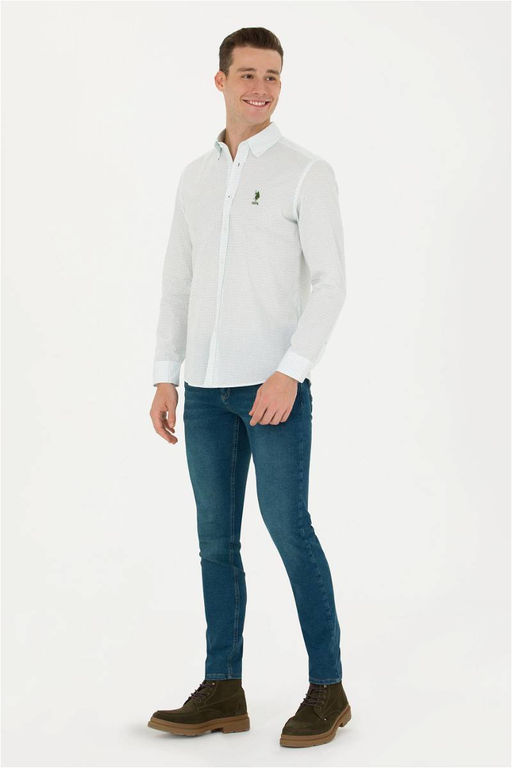 U. S. Polo Assn / Мужская зеленая рубашка с длинным рукавом - U.s. polo assn фото 11