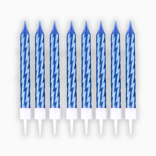 Свечи для торта, синие, 8 шт., 8,5 х 0,8 см