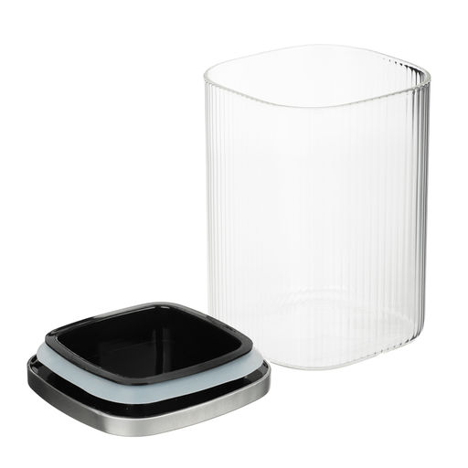 Банка для хранения 1000мл, 14*10см, с мет.крышкой,стекло VETTA Рельеф арт. 828-325 - Полимербыт фото 3