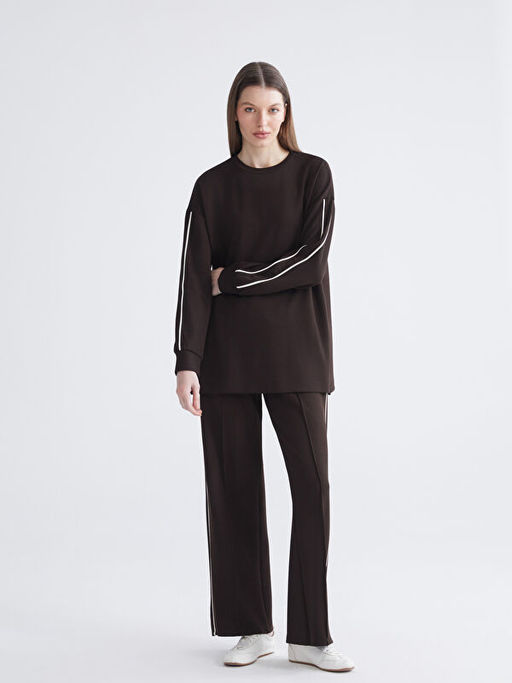 Bisiklet Yaka Oversize Kad?n Sweatshirt Tunik