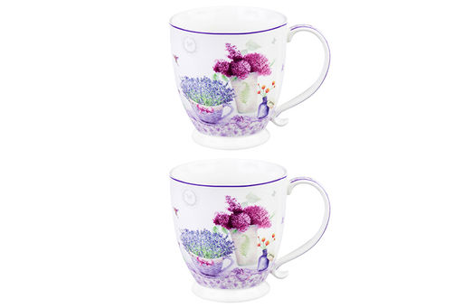 Набор 2 кружек 450 мл 13,5*10*10,5 см Лаванда на ножке, NEW BONE CHINA - Elan gallery фото 4