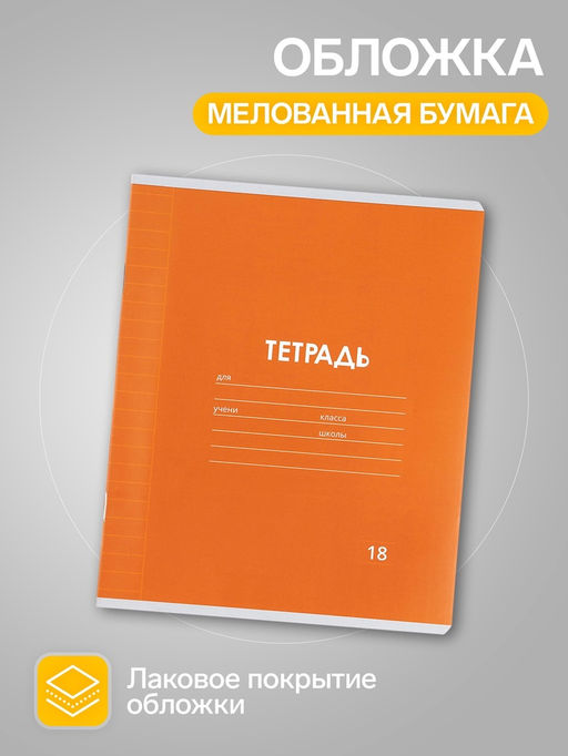 Тетради 10 штук, 18 листов в линейку Calligrata «Однотонная Классика. Эконом», серые листы, МИКС