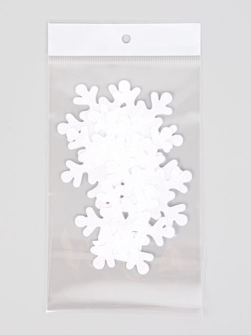 Цена за 2 шт. Снежинка "Мерцание", 6.5 см, цвет белый (набор 6 шт)