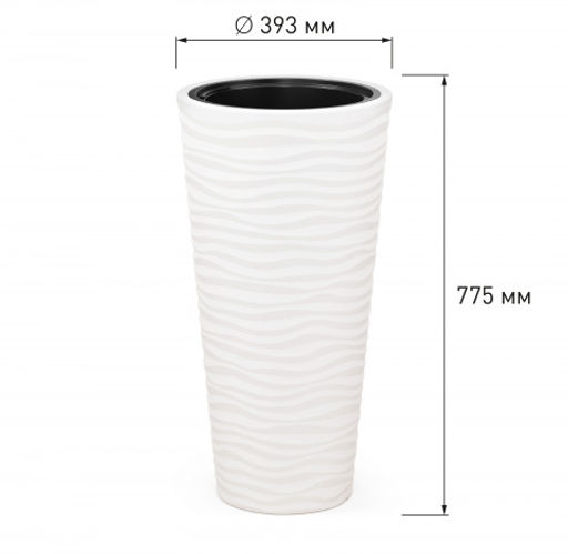 Кашпо "Оазис" 63л (со вставкой 13л) белый М8081