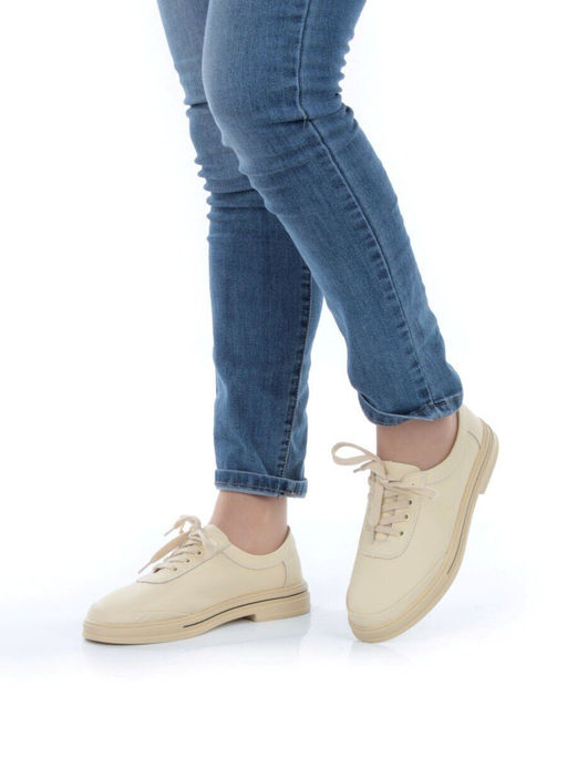 03-PDXL 95-3 BEIGE Полуботинки спортивные женские (натуральная кожа) - No name фото 2