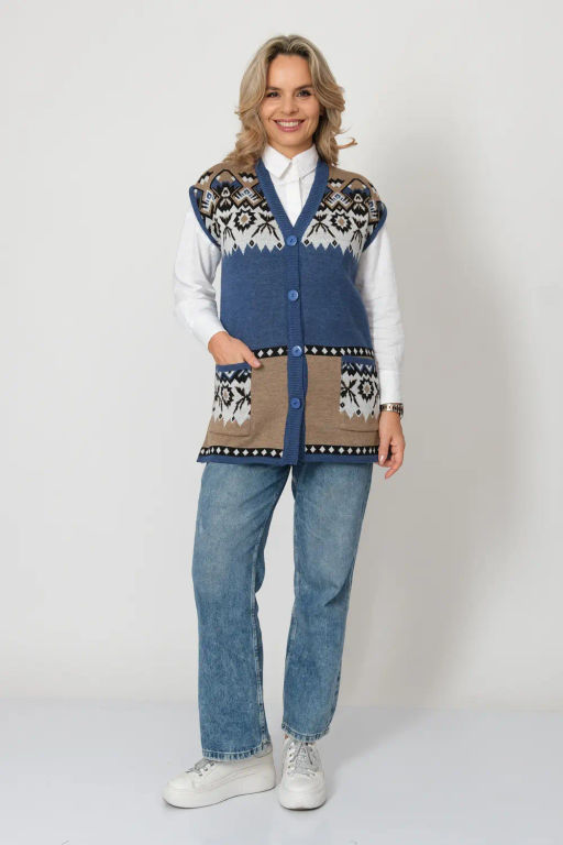 Жилет В 2369/джинсовый