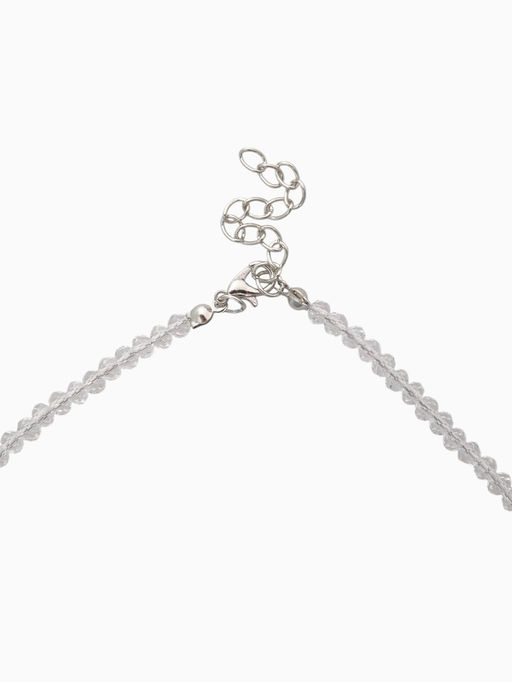 Чокер из бисера «Хрусталь», белый в серебре, 36 см + 5 см доп, цепочка