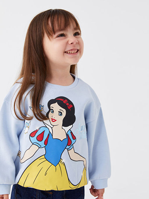 Bisiklet Yaka Pamuk Prenses Bask?l? K?z Bebek Sweatshirt - Waikiki фото 3