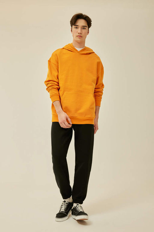 Базовая толстовка Comfort Fit с капюшоном - Defacto фото 2