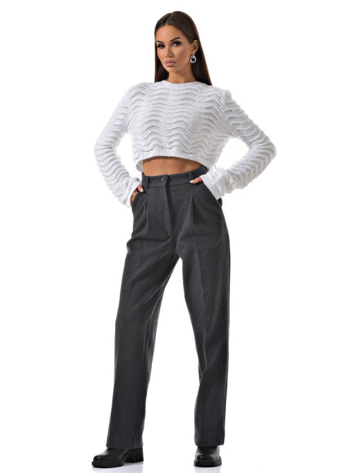 Теплые брюки из драпа c высокой посадкой - А+б коллекция фото 18