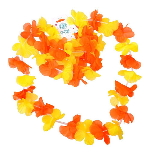 Гавайский набор «Цветочки», ожерелье, венок 2 браслета, цвет жёлтый