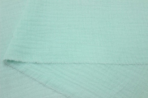 Муслин двухслойный с эффектом жатости цв.Нежная мята, ш.1.4м, хлопок-100%, 110гр/м.кв - Купава фото 2