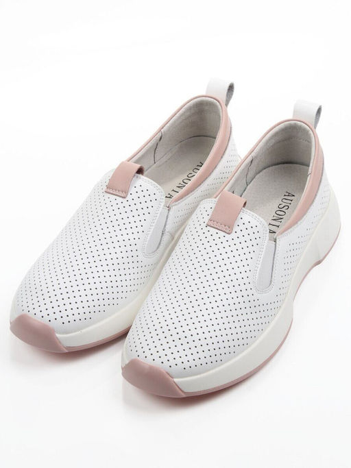 06-YG108-2 WHITE/PINK Туфли летние женские (натуральная кожа)