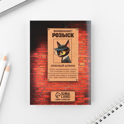 Подарочный набор, блокнот А6, 32 листа и волшебная ручка «Настоящему шпиону»