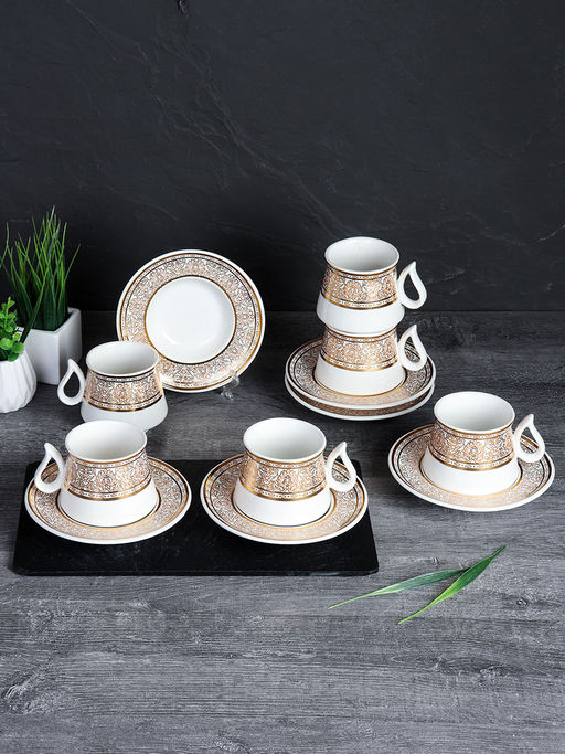 Чайный набор 12 предметов восточная форма / QZN20 /уп 12/ с золотом - Галеонтрейд фото 3
