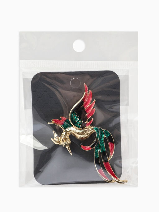 Брошь «Феникс» , цветная в золоте