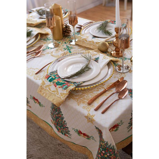 Скатерть новогодняя Этель Golden Christmas, 150?220 +/-3 см с ГМВО, 100% хлопок, 190 г/м?