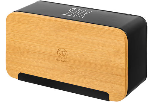 Хлебница 33*18*13 см Черная с бамбуковой крышкой-доской (с надписью хлеб) - Elan gallery фото 7